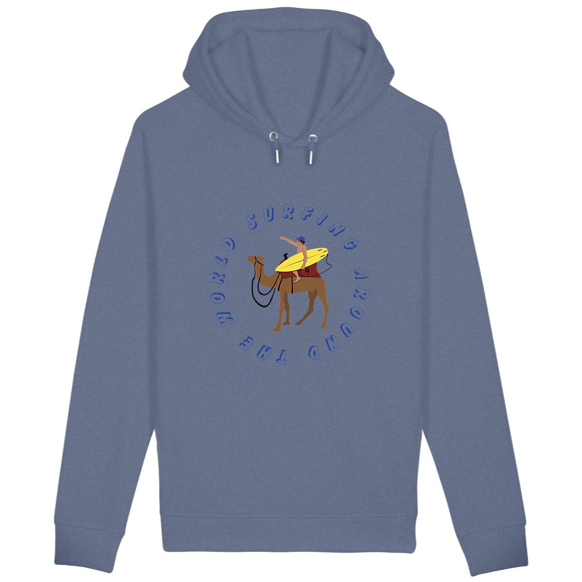 Sweatshirt à capuche Homme - Poches latérales - Coton BIO - Surfing around the world