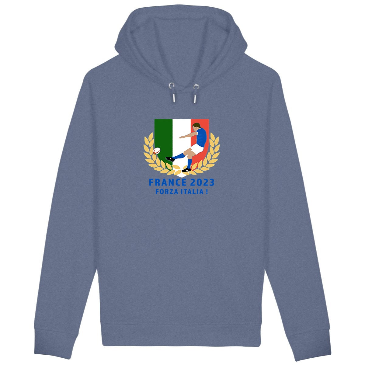 Sweatshirt à capuche Homme - Poches latérales - Coton BIO - Italie