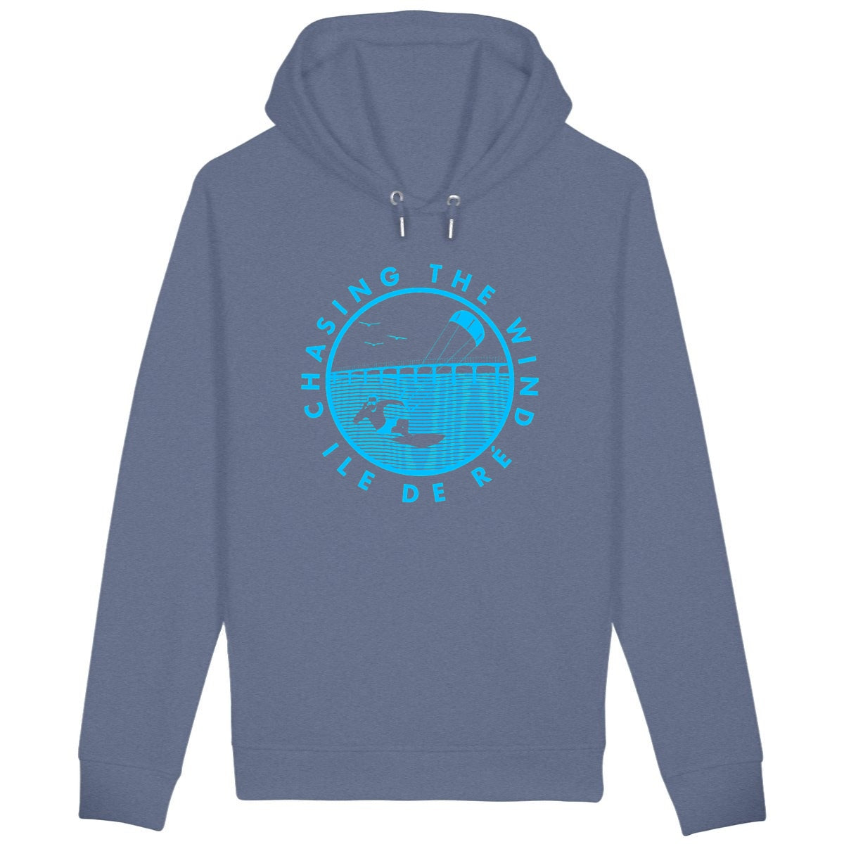 Sweatshirt à capuche Homme - Poches latérales - Coton BIO - Chasing the wind Kitesurf H
