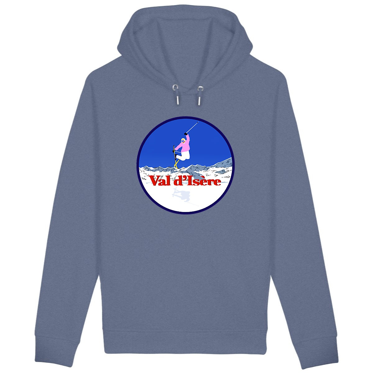 Sweatshirt à capuche Femme - Poches latérales - Coton BIO - Val d'Isère Ski W