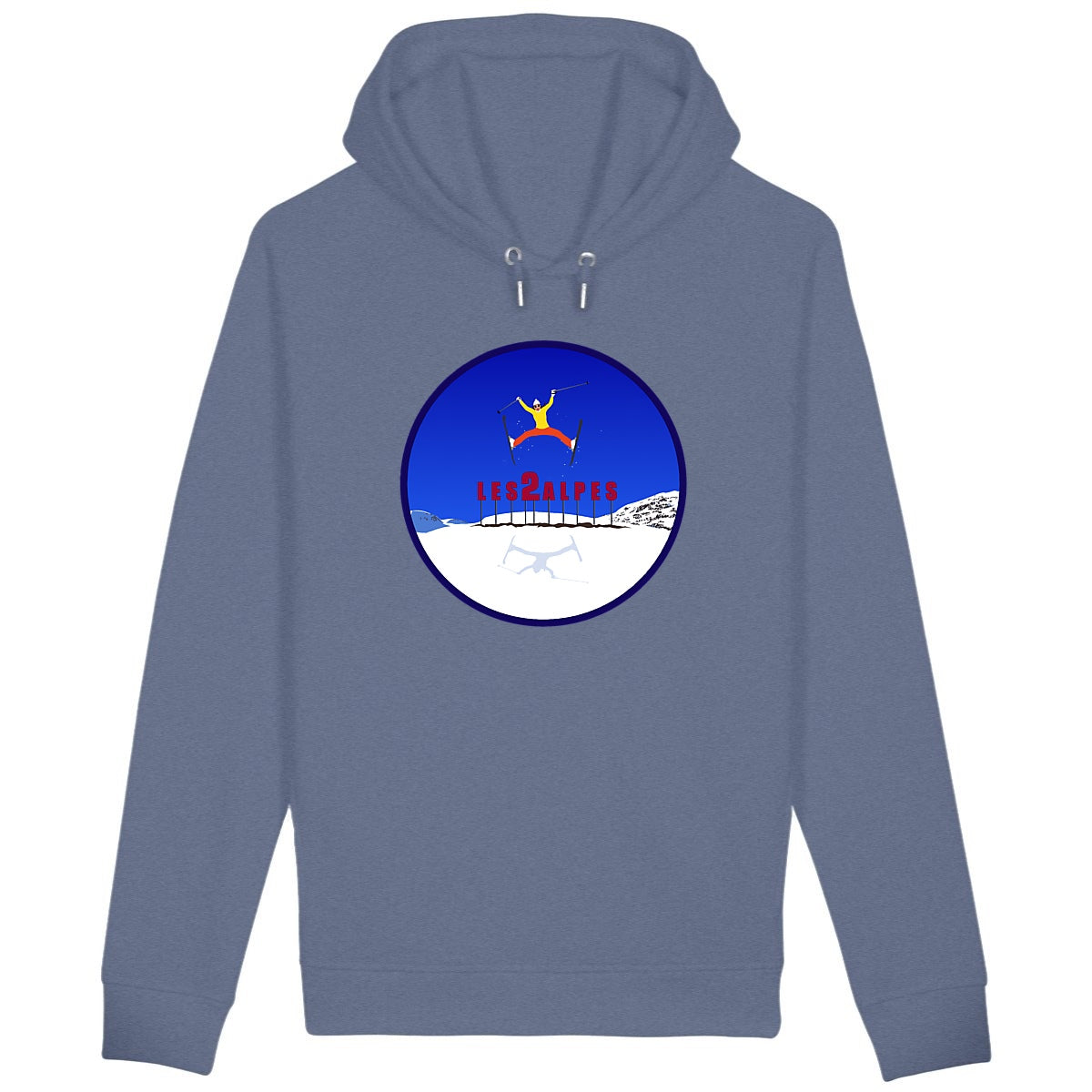 Sweatshirt à capuche Femme - Poches latérales - Coton BIO - Les 2 Alpes Ski W