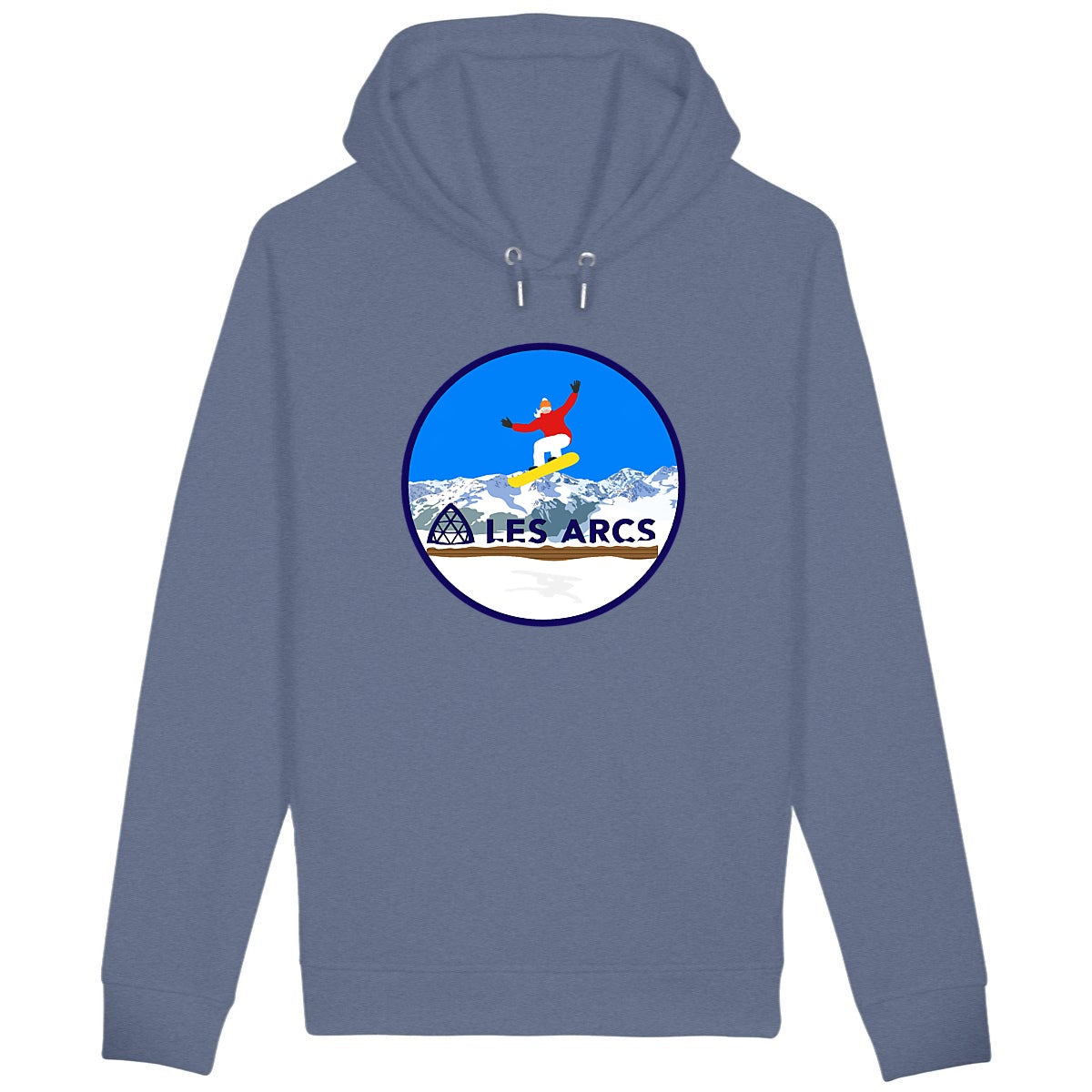 Sweatshirt à capuche Femme - Poches latérales - Coton BIO - Les Arcs Snow W