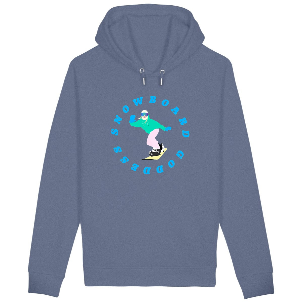 Sweatshirt à capuche Femme - Poches latérales - Coton BIO - Snowboard goddess