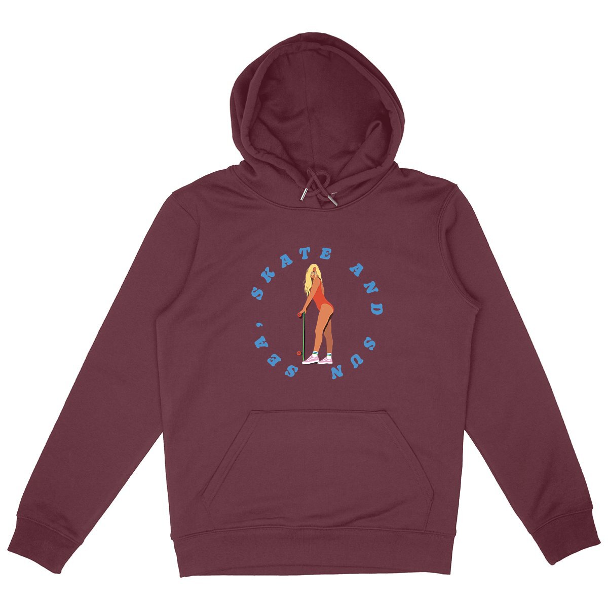 Sweatshirt à capuche Femme - Poche Kangourou - Coton BIO - Sea, Skate and Sun