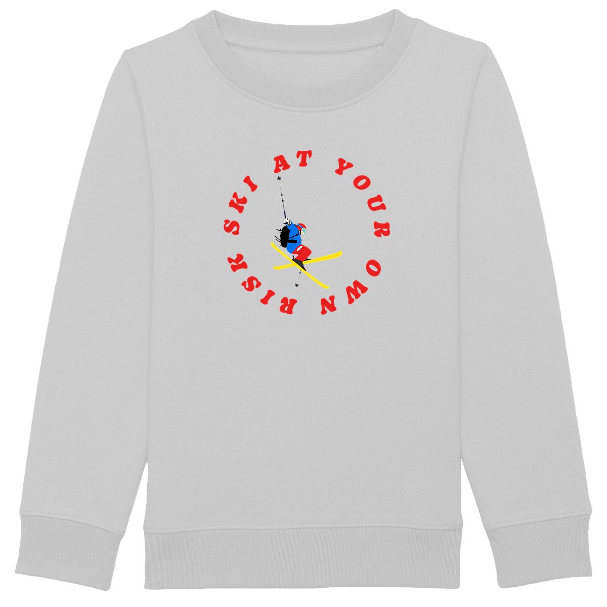 Sweatshirt Enfant - Garçon - Épais - Coton BIO - Ski at your own risk