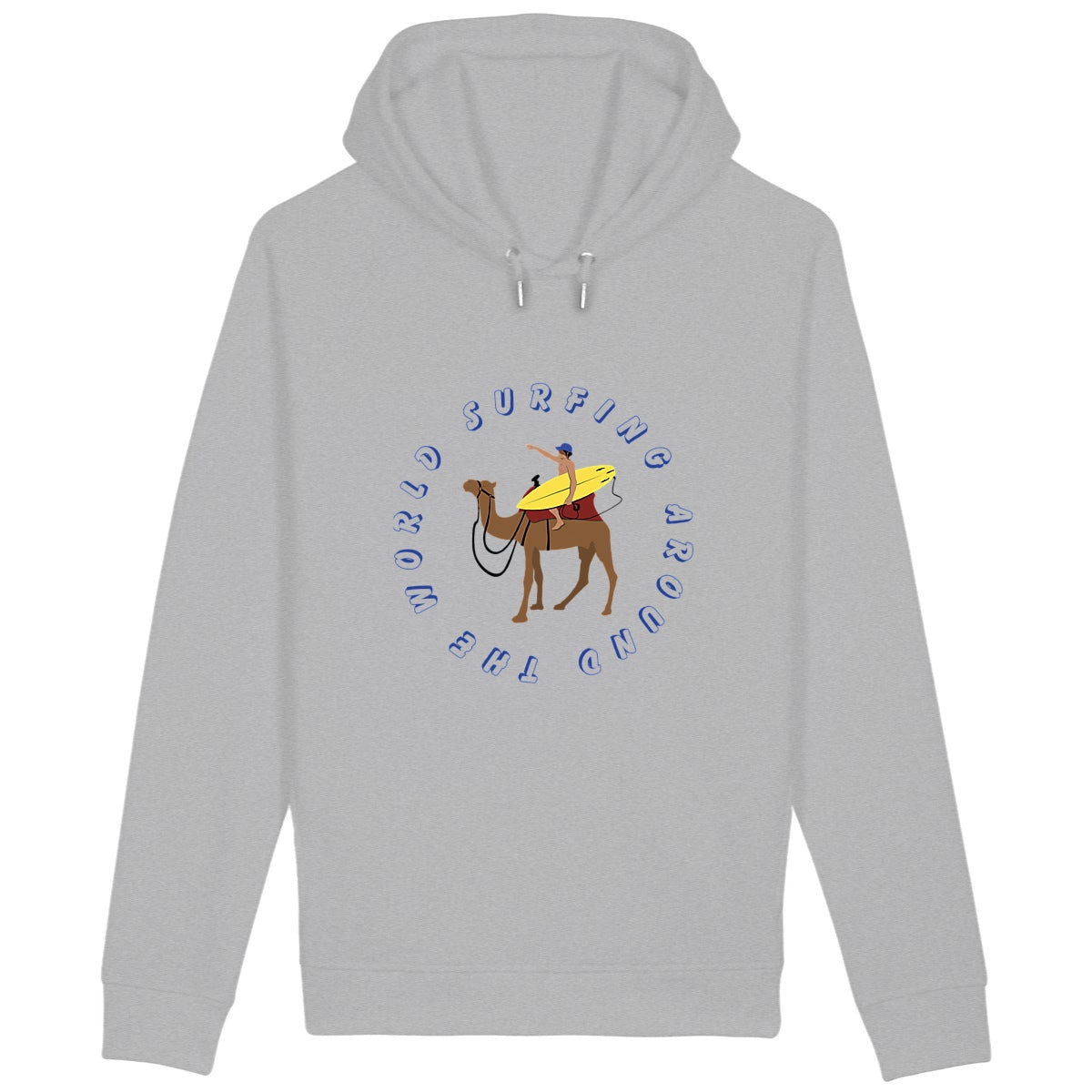 Sweatshirt à capuche Homme - Poches latérales - Coton BIO - Surfing around the world