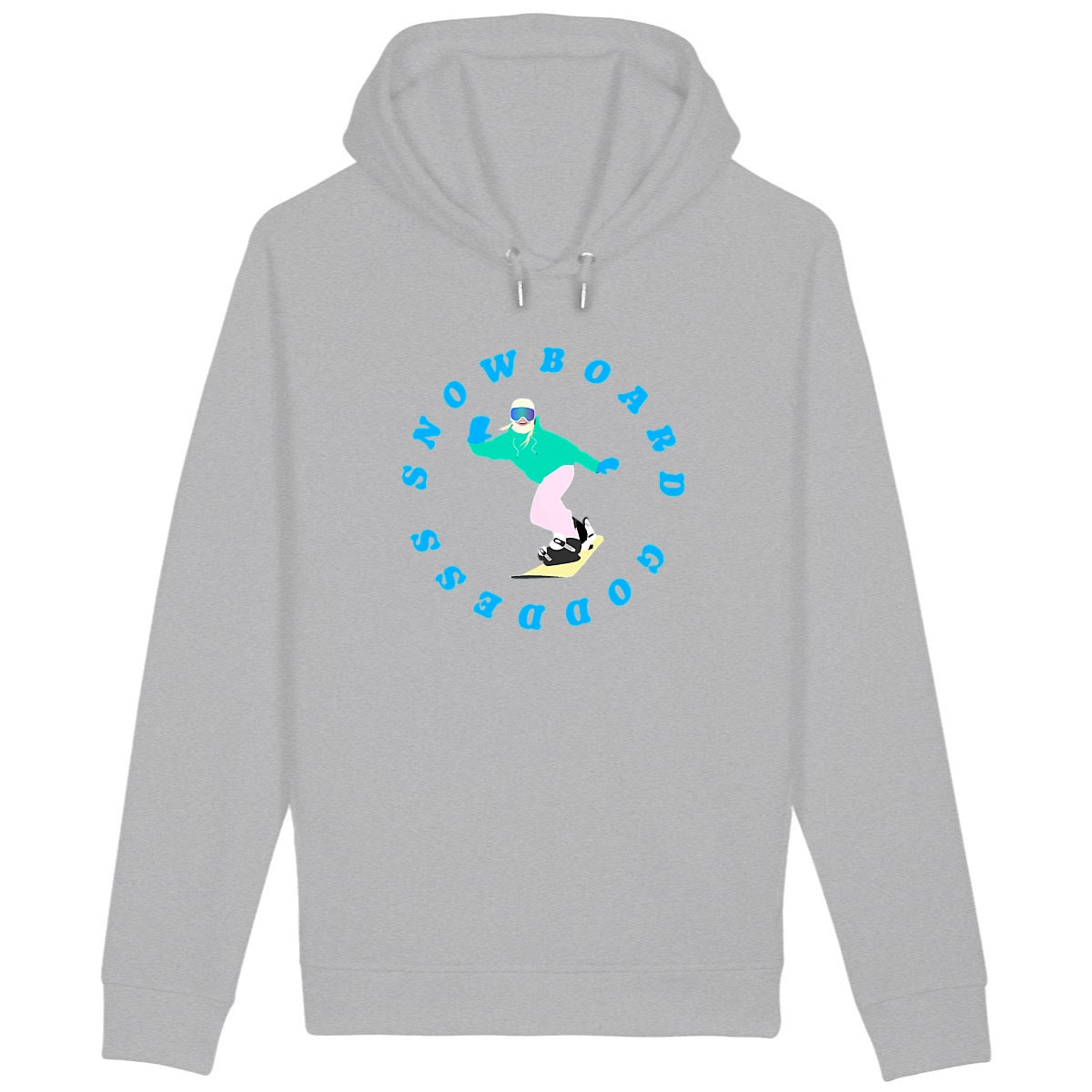 Sweatshirt à capuche Femme - Poches latérales - Coton BIO - Snowboard goddess