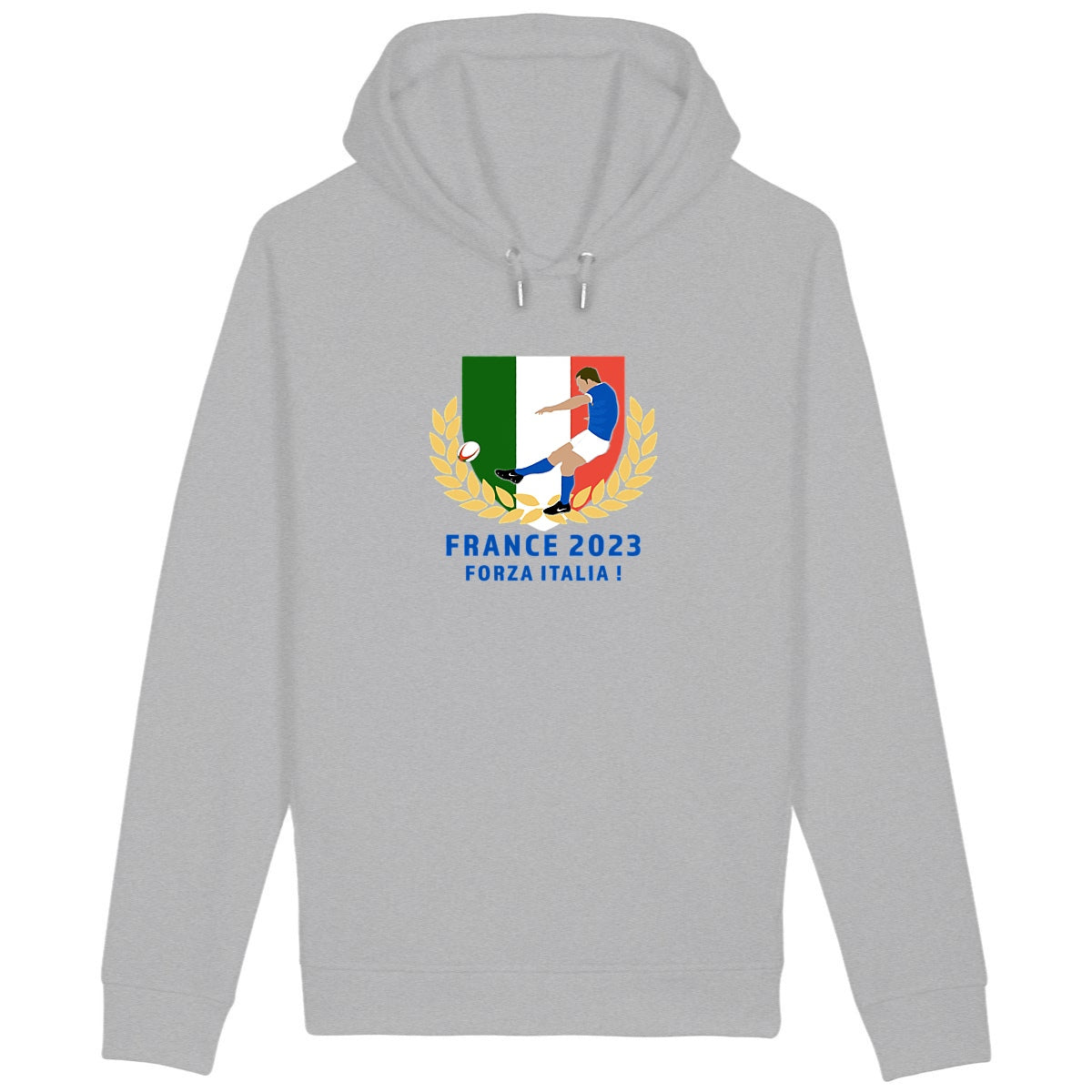 Sweatshirt à capuche Homme - Poches latérales - Coton BIO - Italie