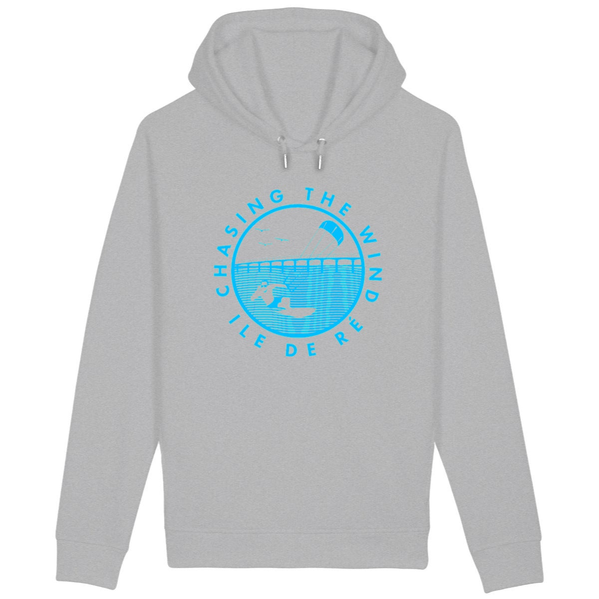 Sweatshirt à capuche Homme - Poches latérales - Coton BIO - Chasing the wind Kitesurf H