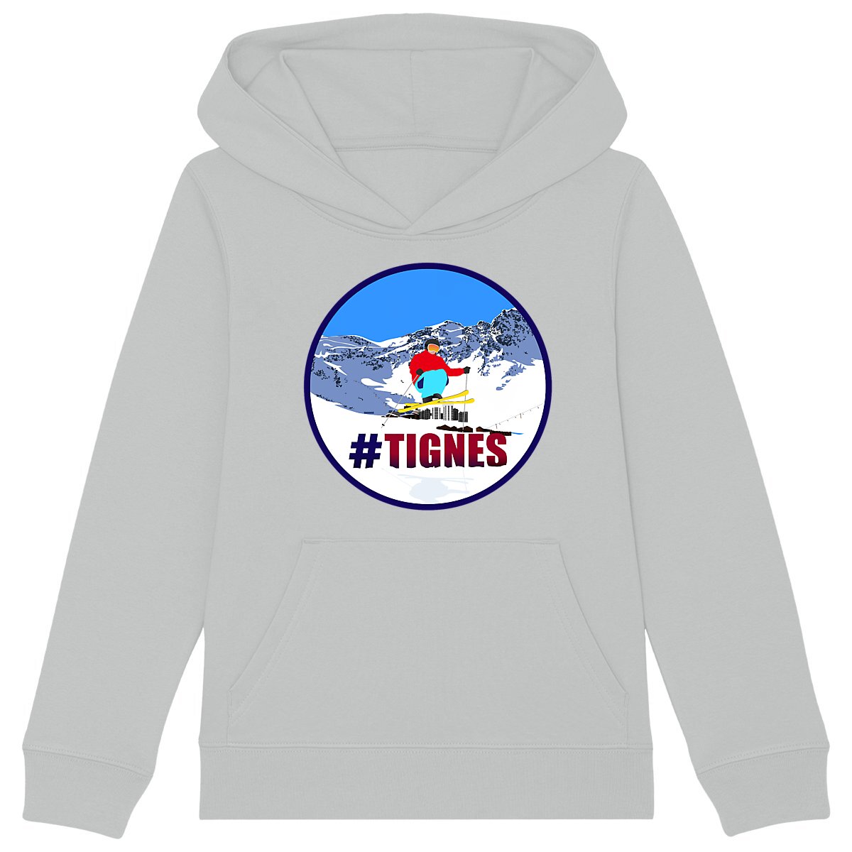 Sweatshirt à capuche Enfant - Garçon - Coton BIO - Tignes Ski H