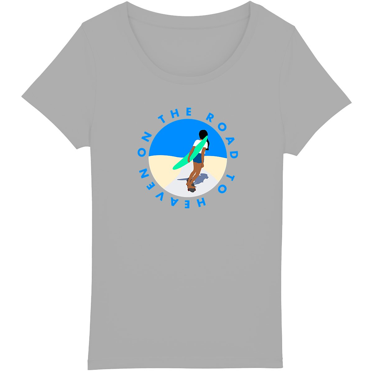 T-shirt Femme - Coupe Classique- 100% coton BIO - On the road to heaven
