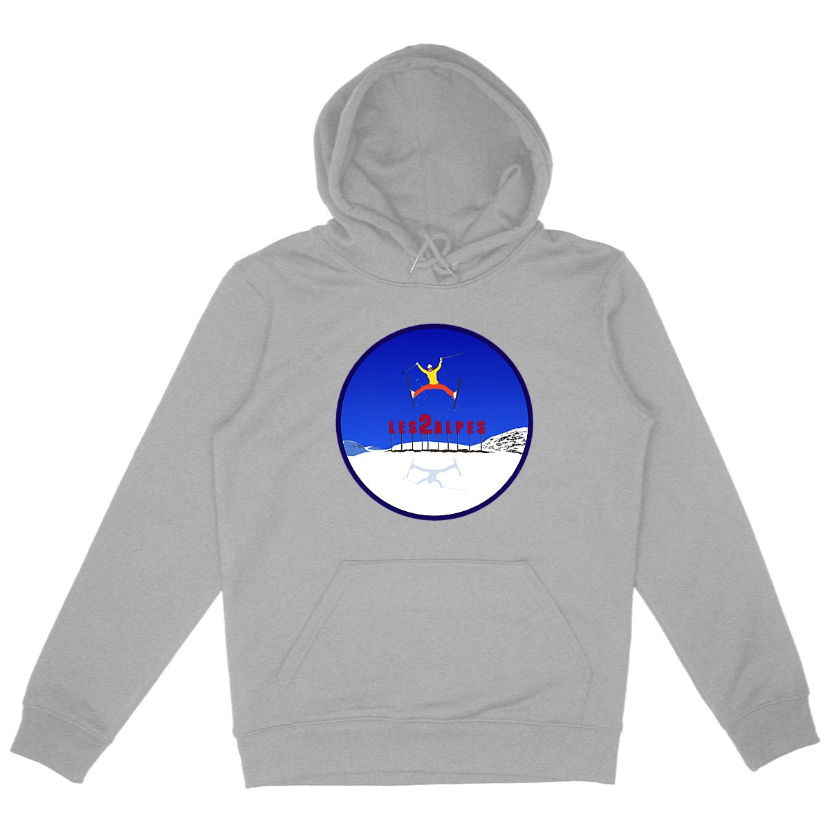 Sweatshirt à capuche Femme - Poche kangourou - Coton BIO - Les 2 Alpes Ski W