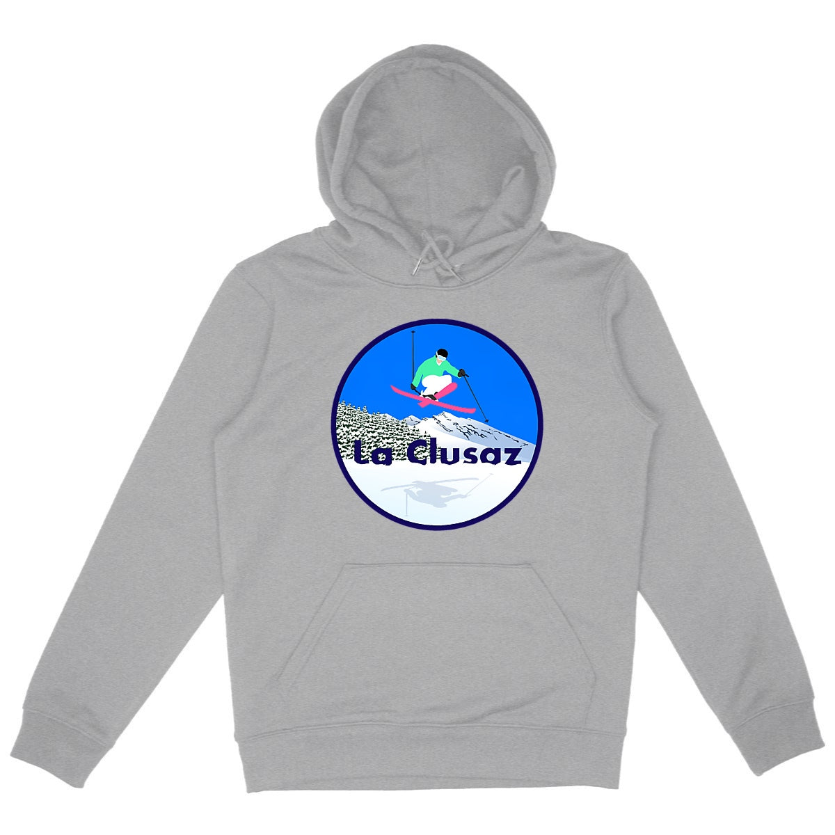 Sweatshirt à capuche Homme - Poche kangourou - Coton BIO - La Clusaz Ski H