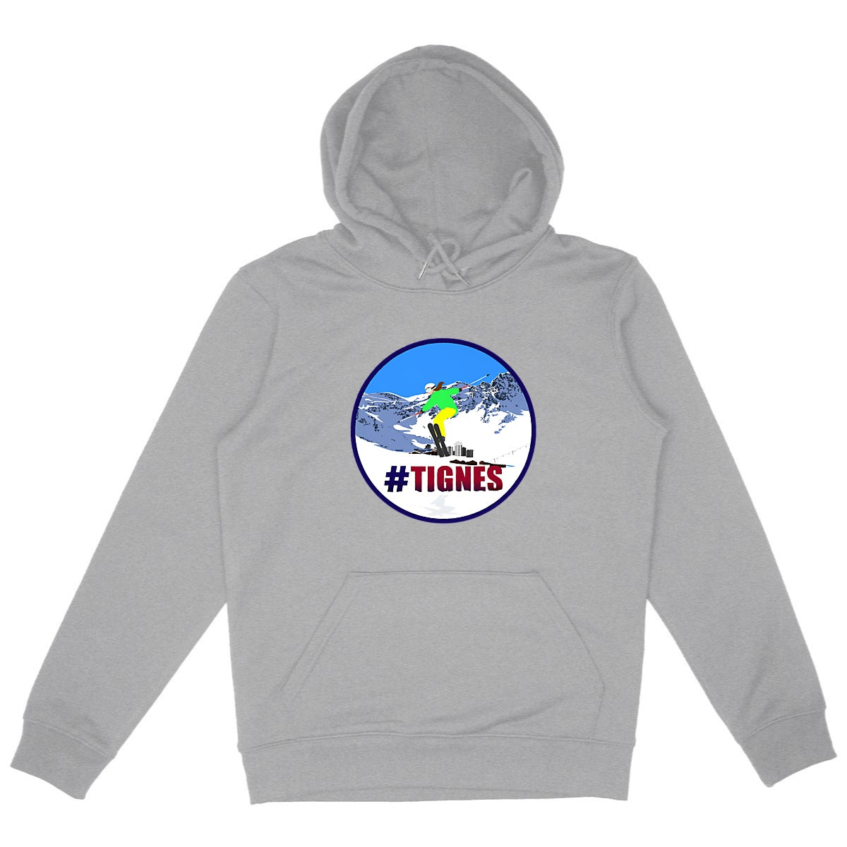 Sweatshirt à capuche Femme - Poche kangourou - Coton BIO - Tignes Ski W