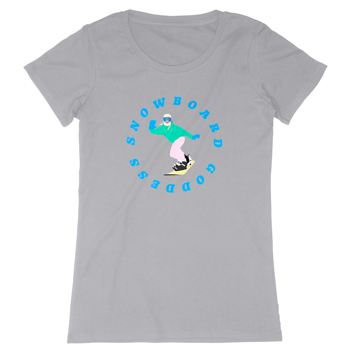 T-shirt Femme - Coupe cintrée - 100% Coton BIO - Snowboard goddess