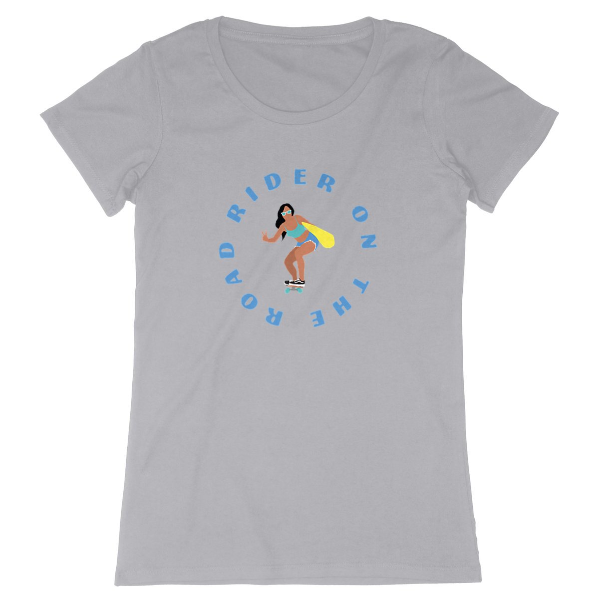T-shirt Femme - Coupe cintrée - 100% Coton BIO - Rider on the road