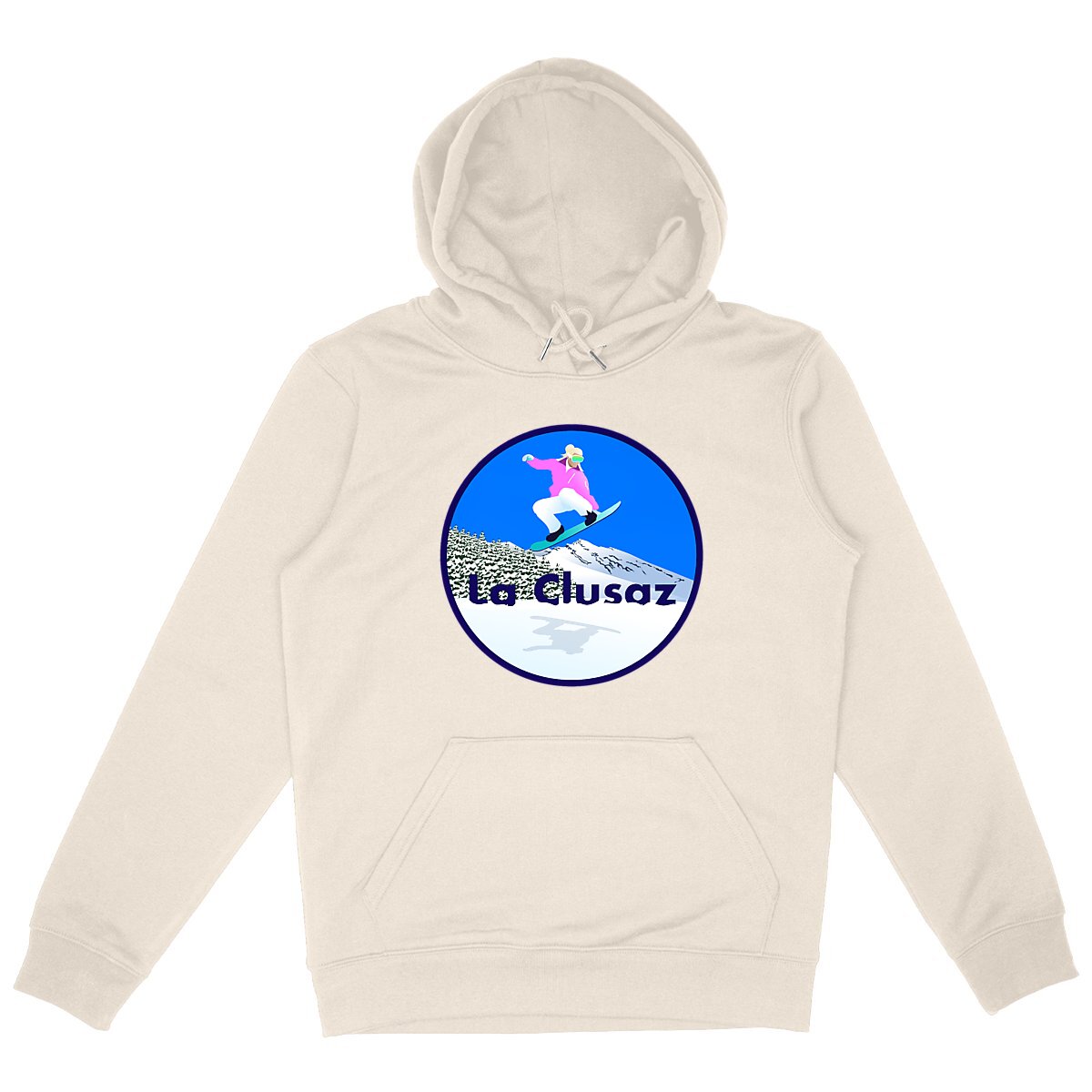 Sweatshirt à capuche Femme - Poche kangourou - Coton BIO - La Clusaz Snow W