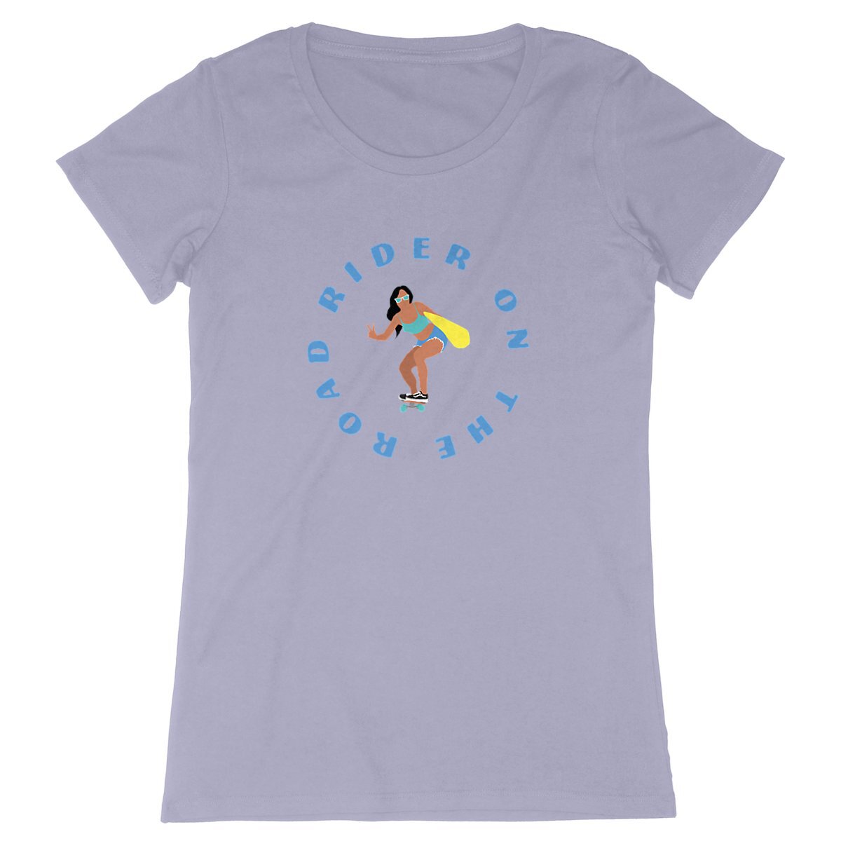 T-shirt Femme - Coupe cintrée - 100% Coton BIO - Rider on the road