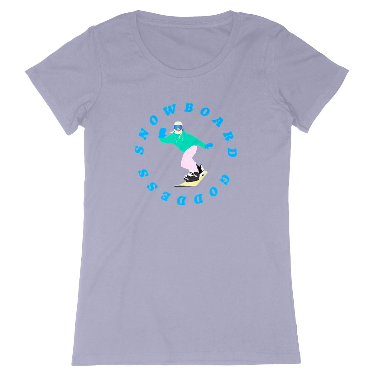 T-shirt Femme - Coupe cintrée - 100% Coton BIO - Snowboard goddess