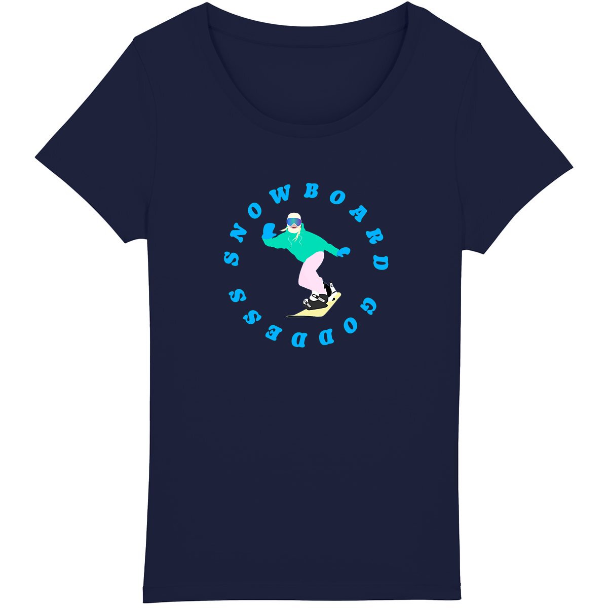 T-shirt Femme - Coupe Classique - 100% Coton BIO - Snowboard goddess