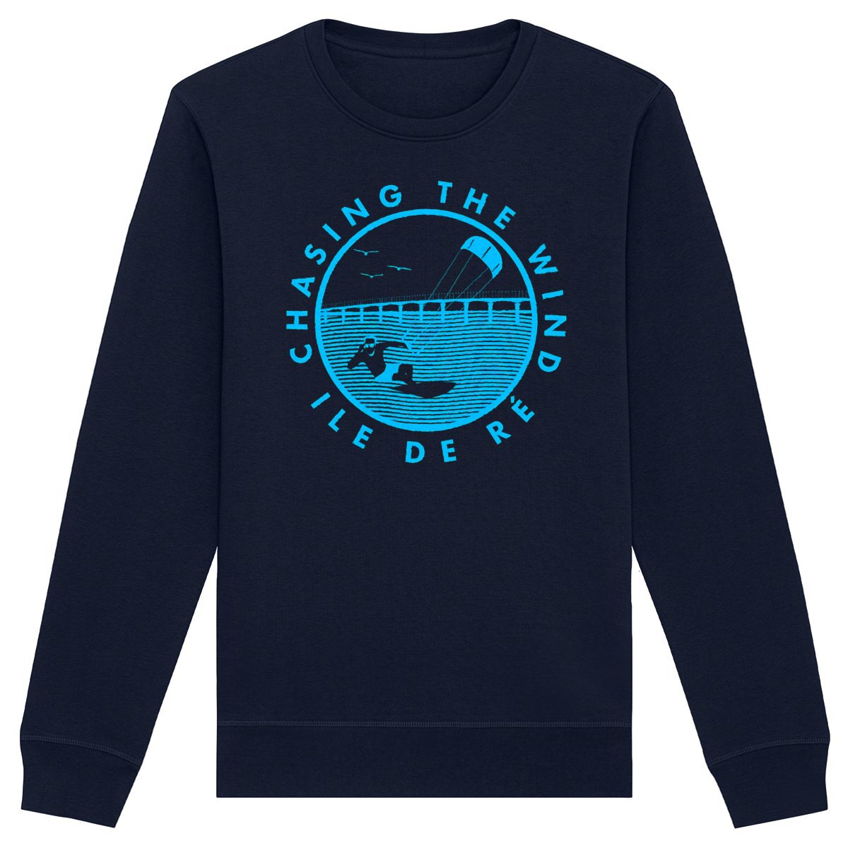 Sweatshirt Homme - Léger - Coton BIO - Chasing the wind kitesurf H