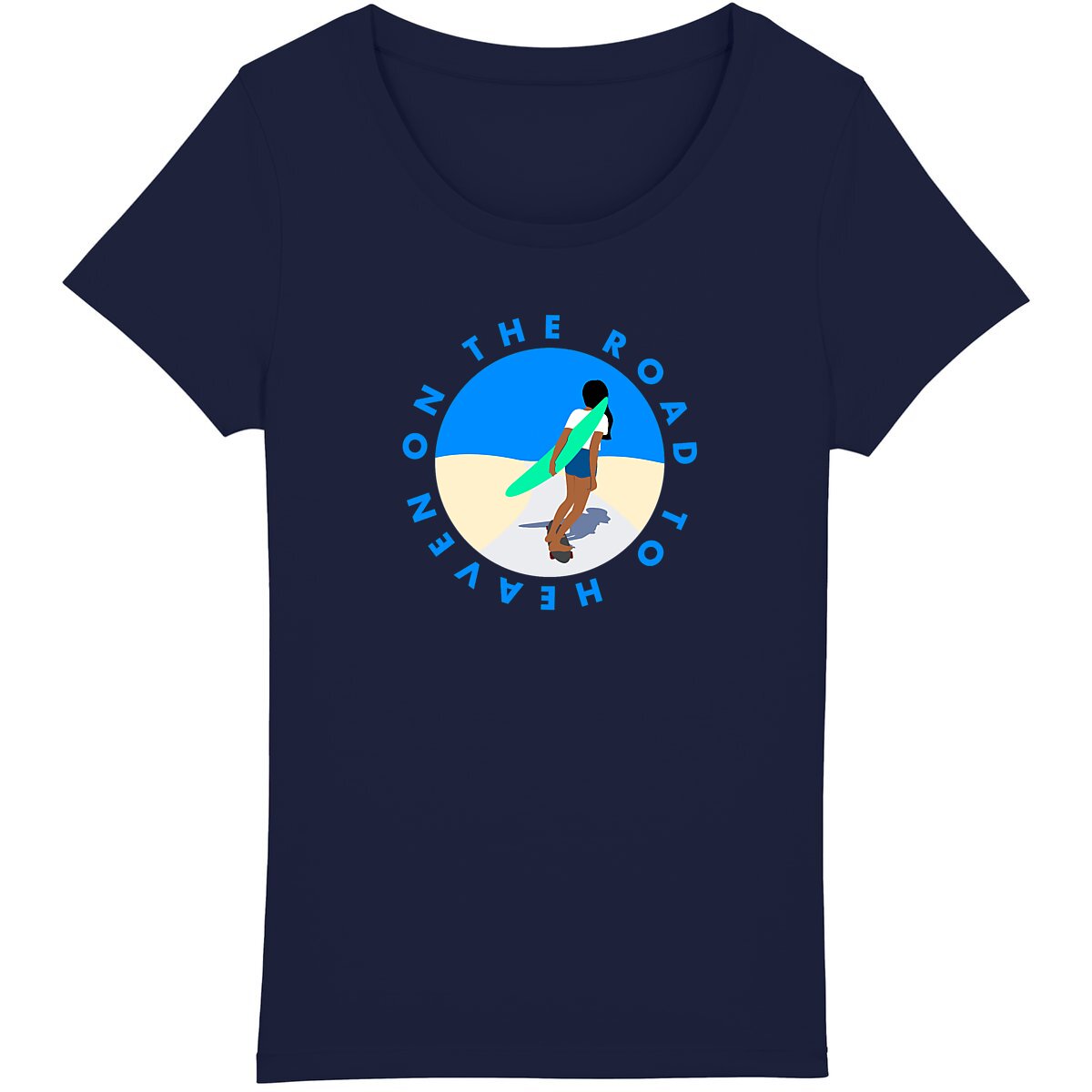 T-shirt Femme - Coupe Classique- 100% coton BIO - On the road to heaven