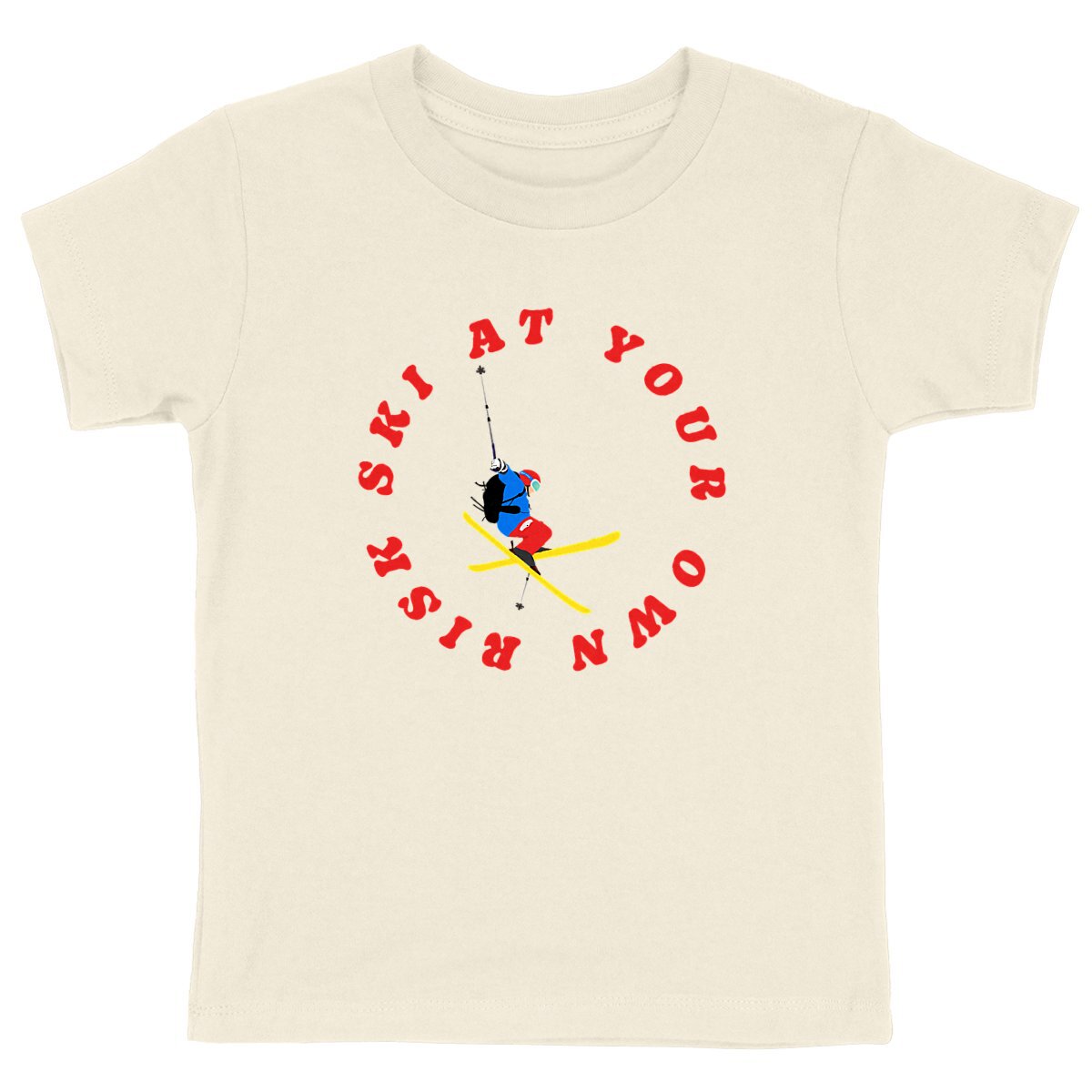 T-shirt Enfant - Garçon - 100% Coton BIO - Ski at your own risk