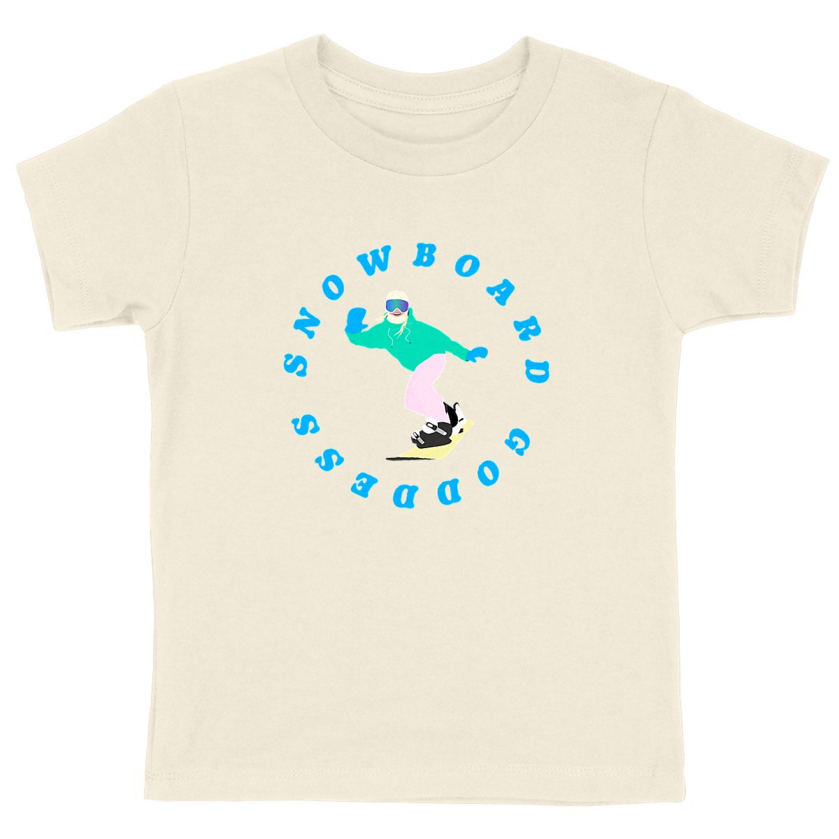 T-shirt Enfant - Fille - Coton BIO - Snowboard goddess