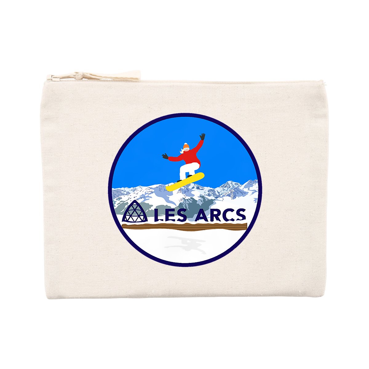 Pochette zippée - Coton recyclé - Les Arcs Snow W