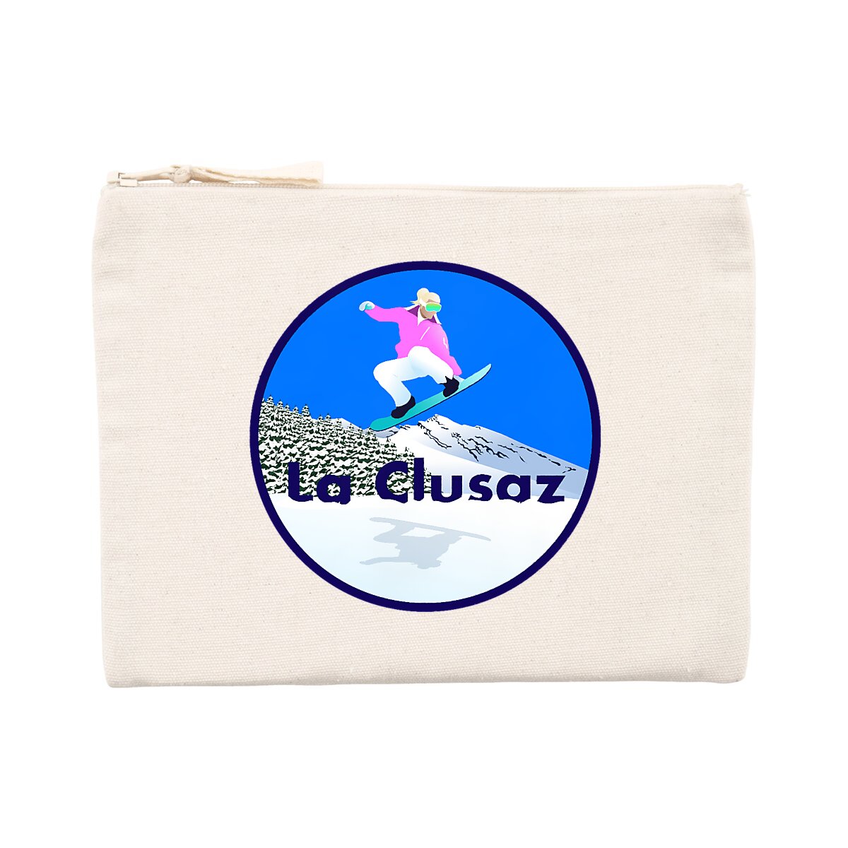 Pochette zippée - Coton recyclé - La Clusaz Snow W