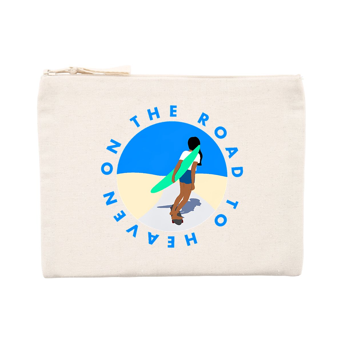 Pochette zippée - Coton recyclé - on the roadto heaven