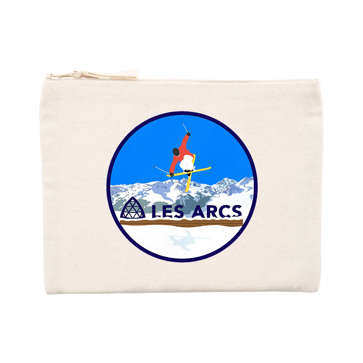 Pochette zippée - Coton recyclé - Les Arcs Ski H