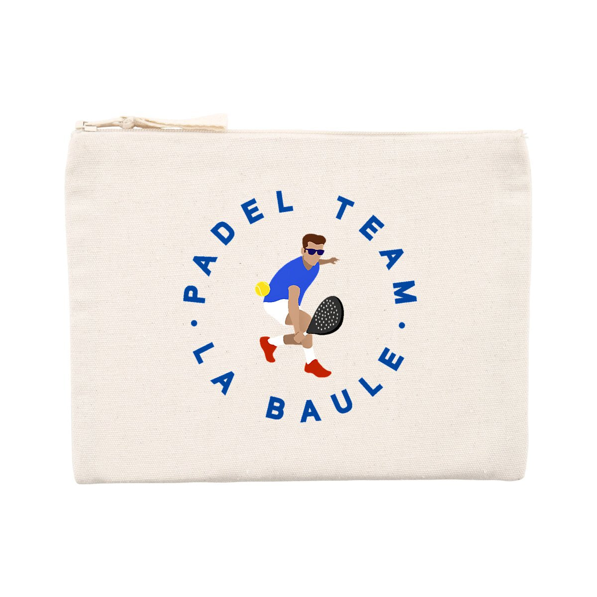 Pochette zippée - Coton recyclé - 21,5 x 16 cm - Padel Team La Baule