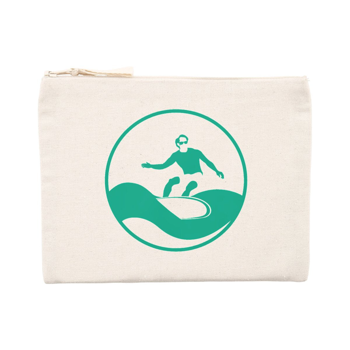 Pochette zippée - Coton recyclé - 21,5 x 16 cm - Surf H