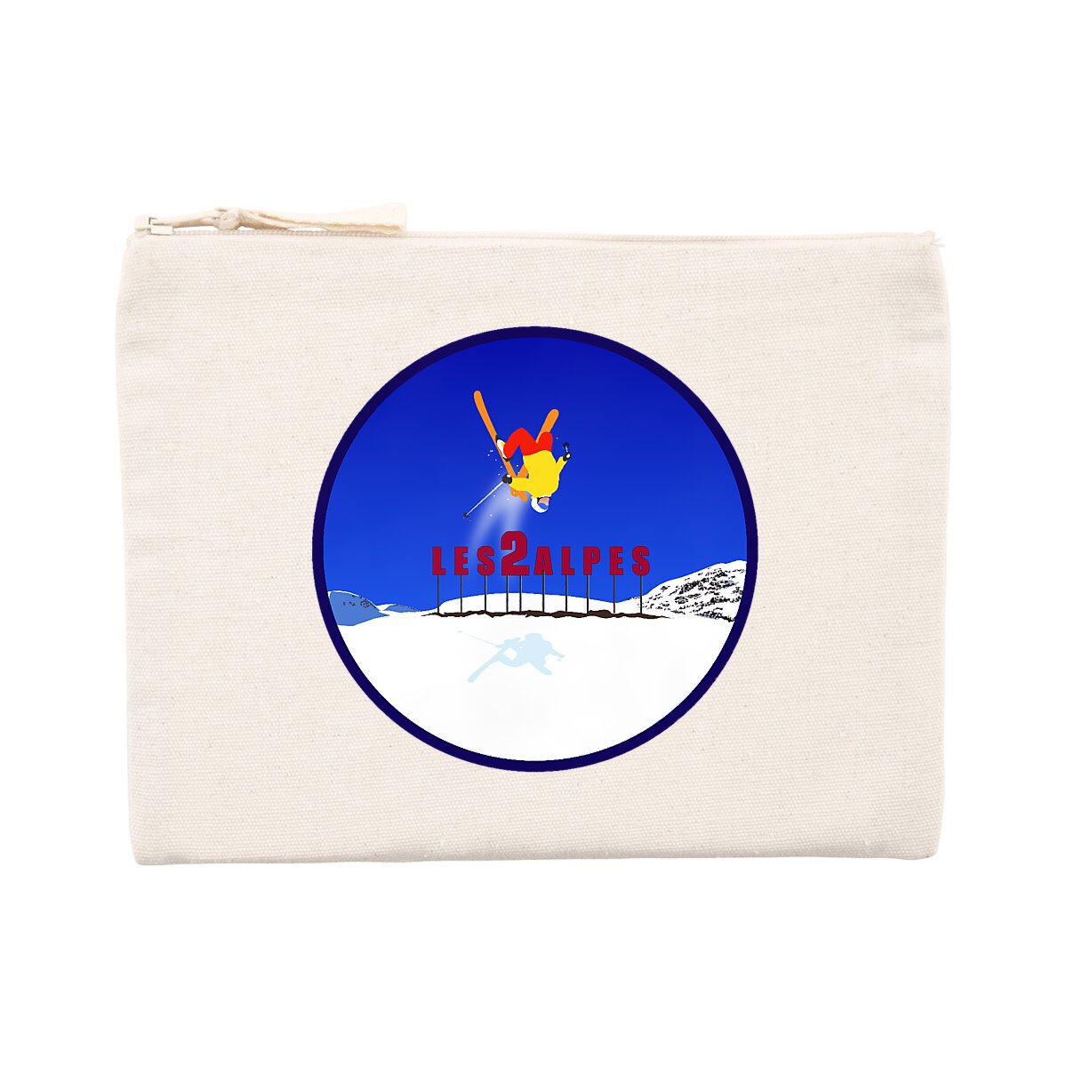 Pochette zippée - Coton recyclé - Les 2 Alpes Ski H
