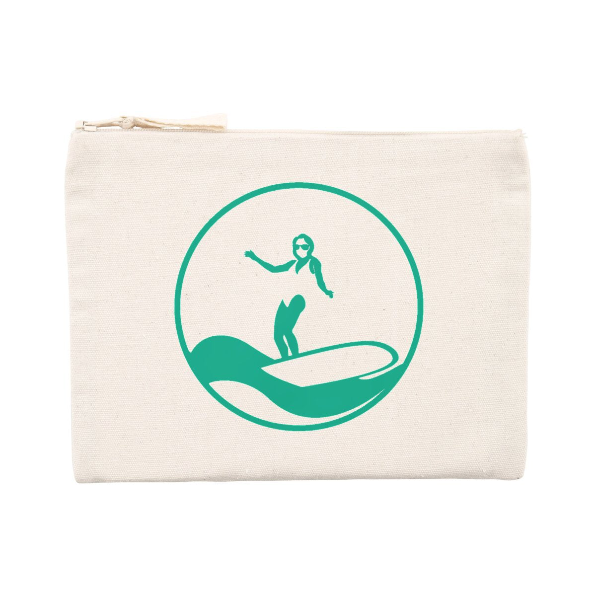 Pochette zippée - Coton recyclé - 21,5 x 16 cm - Surf W