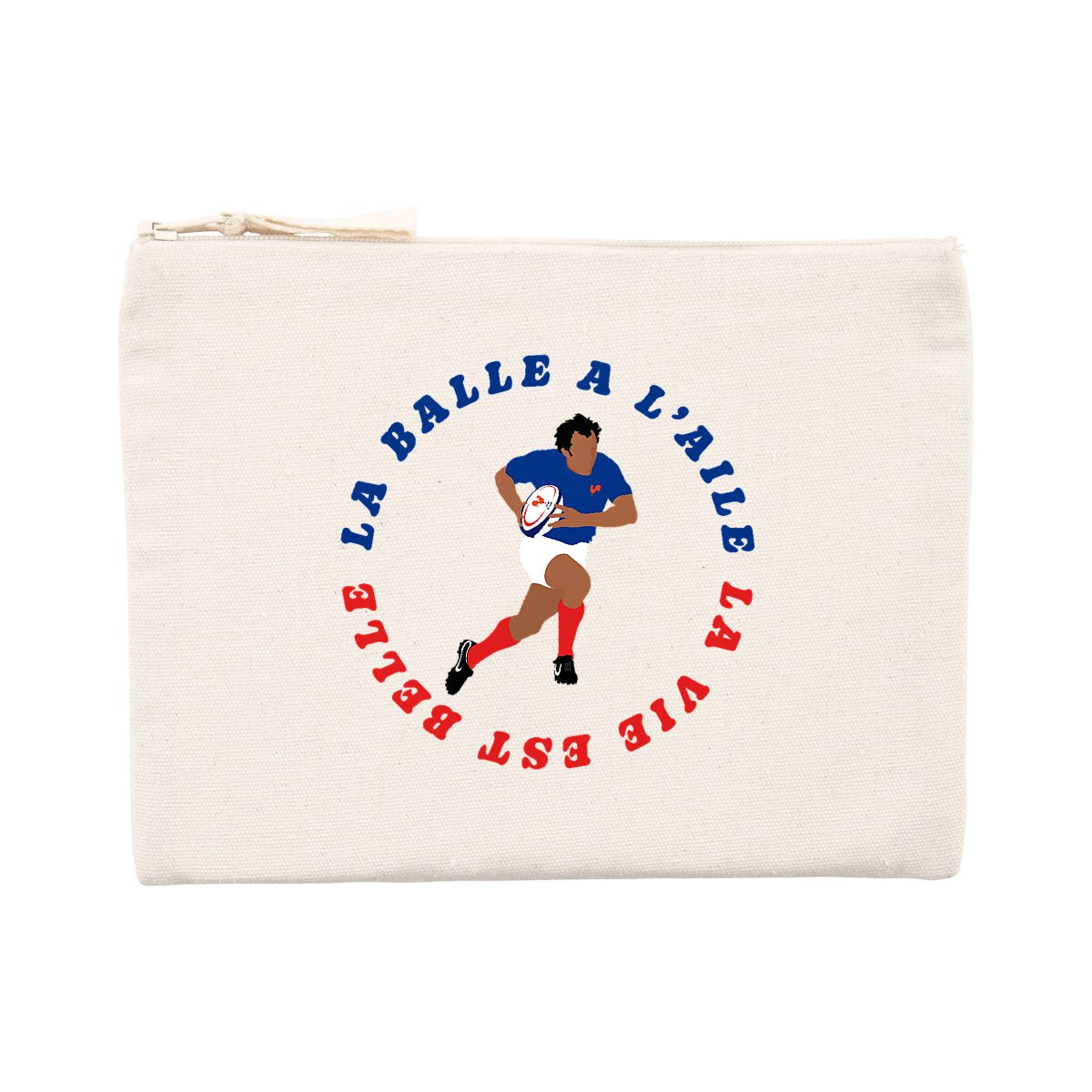 Pochette zippée - Coton recyclé - 21,5 x 16 cm - La balle à l'aile