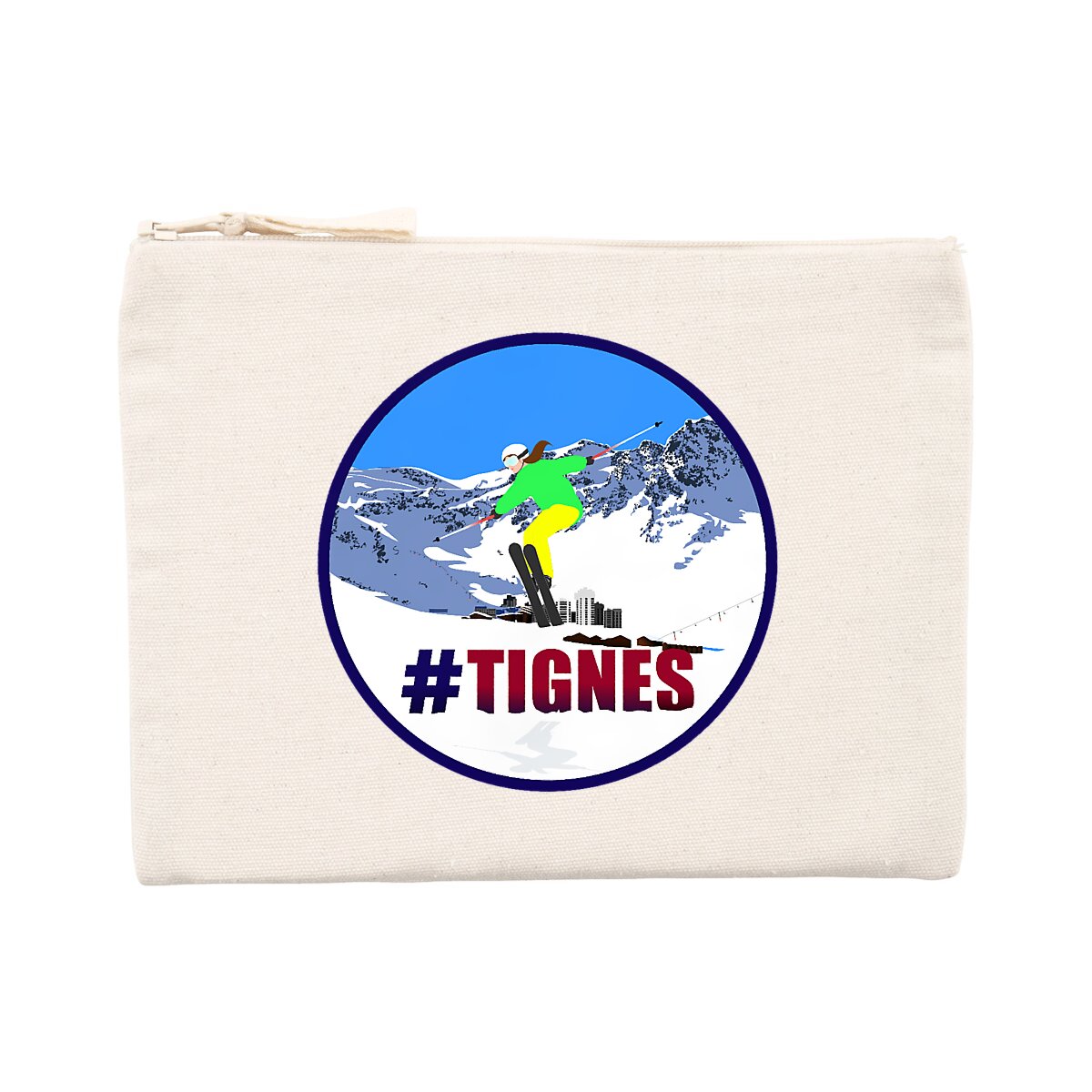 Pochette zippée - Coton recyclé - Tignes Ski W