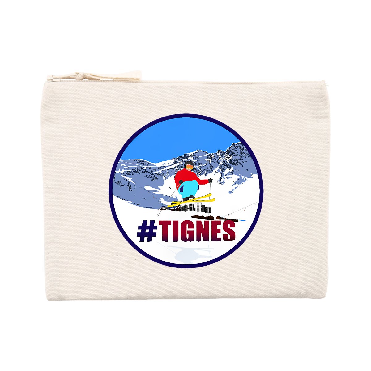 Pochette zippée - Coton recyclé - Tignes Ski H