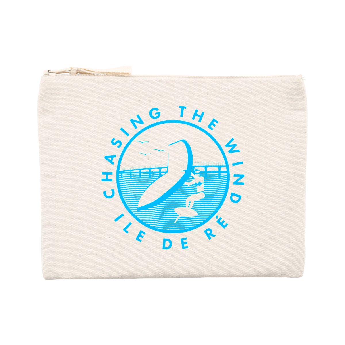 Pochette zippée - Coton recyclé - Chasing the wind wingfoil W