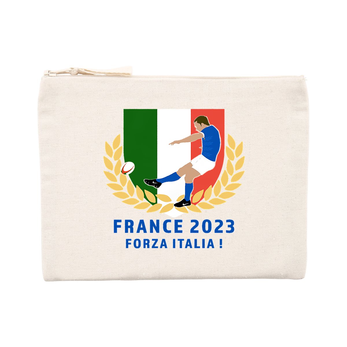 Pochette zippée - Coton recyclé - Italie