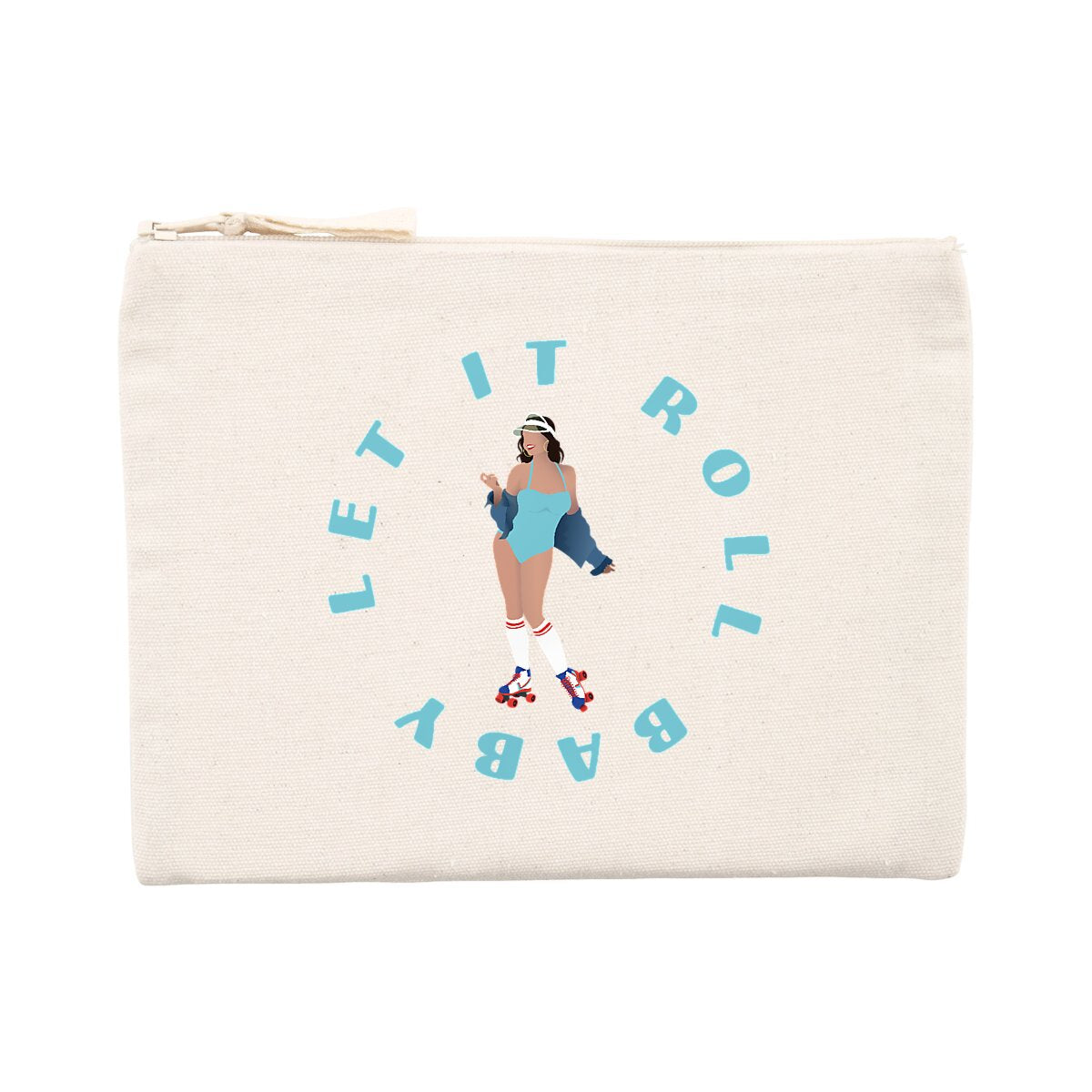 Pochette zippée - Coton recyclé - 21,5 x 16 cm - Let it roll baby