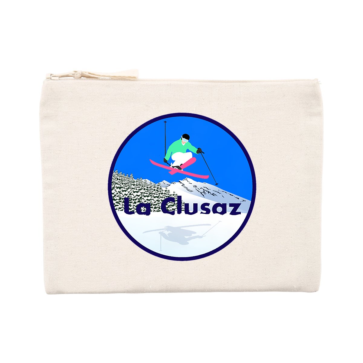 Pochette zippée - Coton recyclé - La Clusaz Ski H