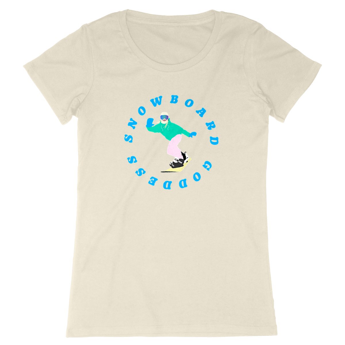 T-shirt Femme - Coupe cintrée - 100% Coton BIO - Snowboard goddess