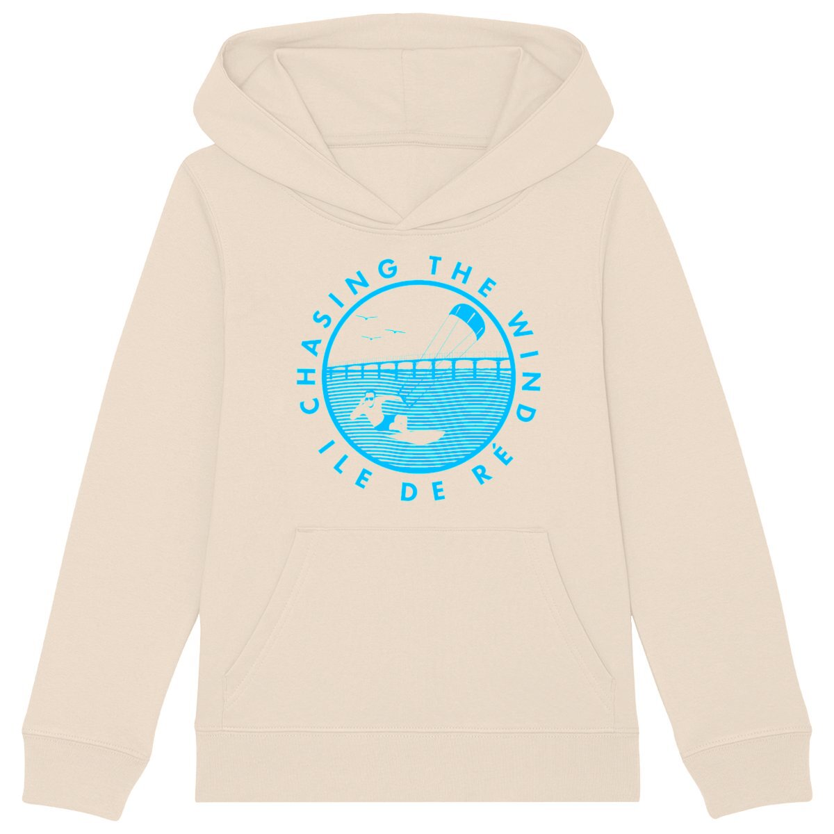 Sweatshirt à capuche Enfant - Garçon - Coton BIO - Chasing the wind kitesurf H