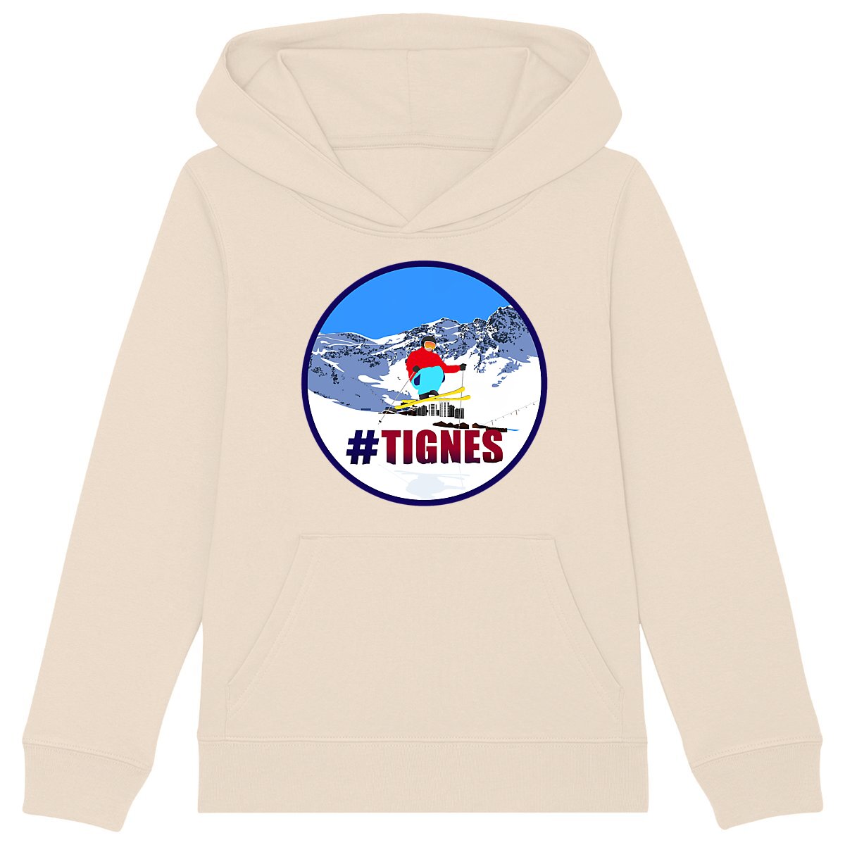 Sweatshirt à capuche Enfant - Garçon - Coton BIO - Tignes Ski H