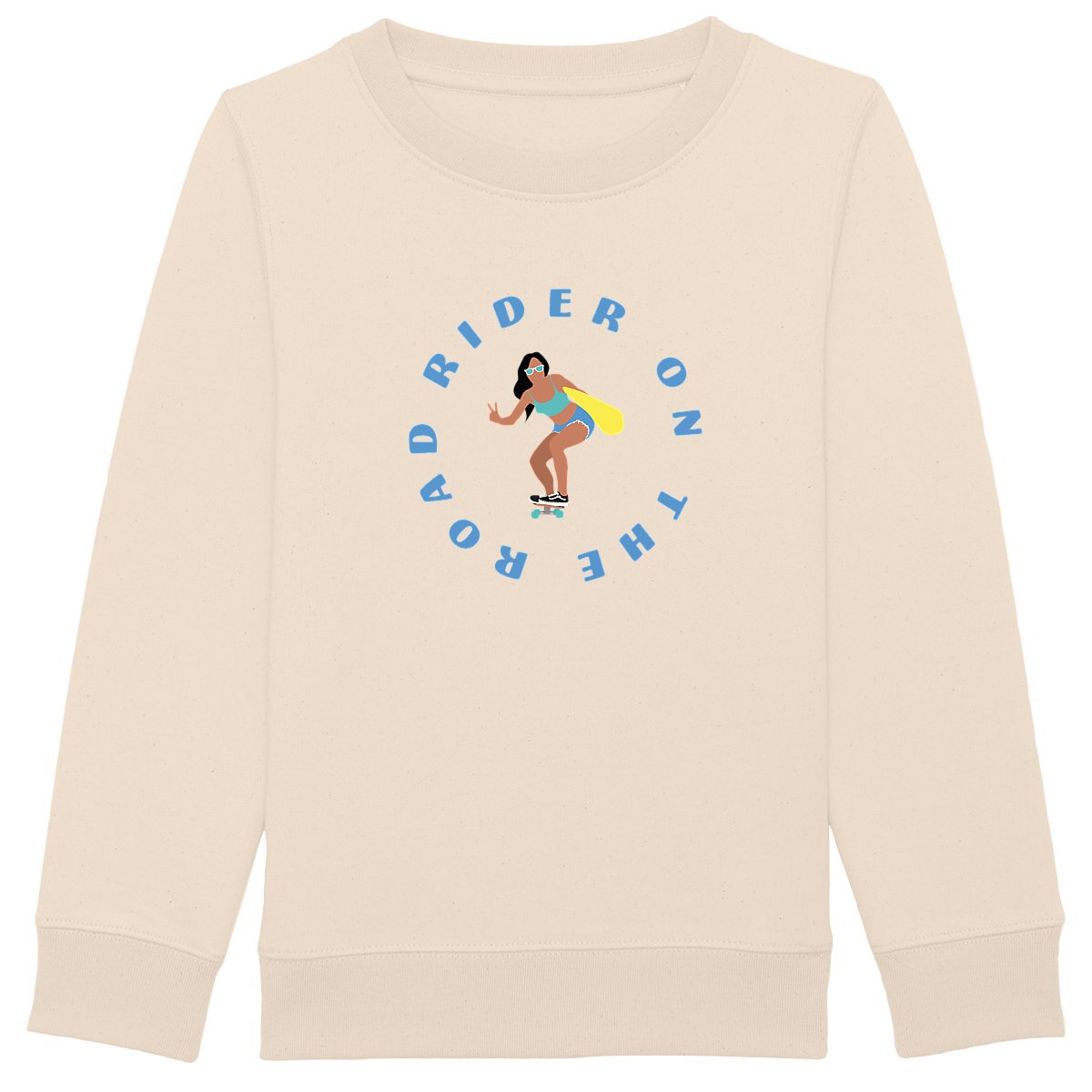 Sweatshirt Enfant - Fille - Épais - Coton BIO - Rider on the road