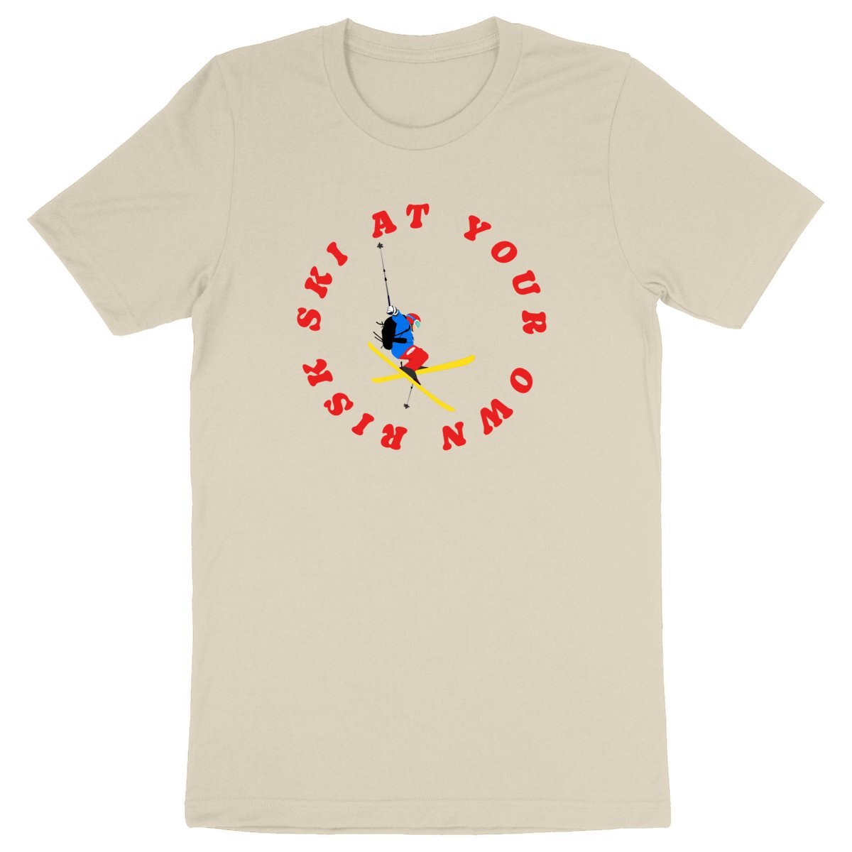 T-shirt Homme - Épais - 100% Coton Bio - Ski at your own risk