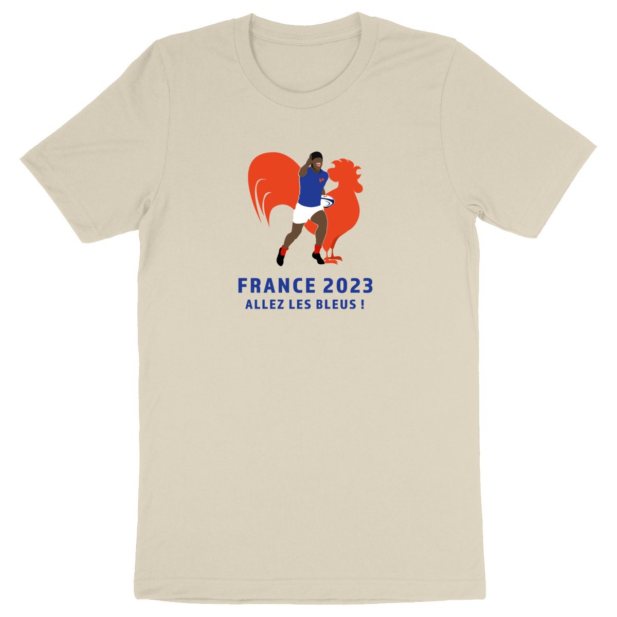 T-shirt Homme - Épais - 100% coton BIO - Allez les bleus