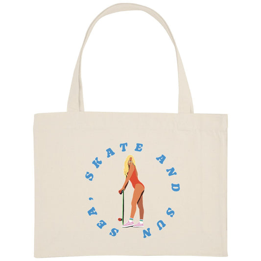 Grand Shopping bag - Épais - Coton recyclé - 49 x 37 cm - Sea, Skate and Sun